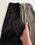 Soft, fluid wide-leg trousers with a comfortable wide waistband.