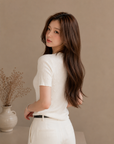 Textured Knit Short Sleeve Top