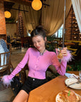 Thin Knit Ostrich Wool Sunscreen Shirt