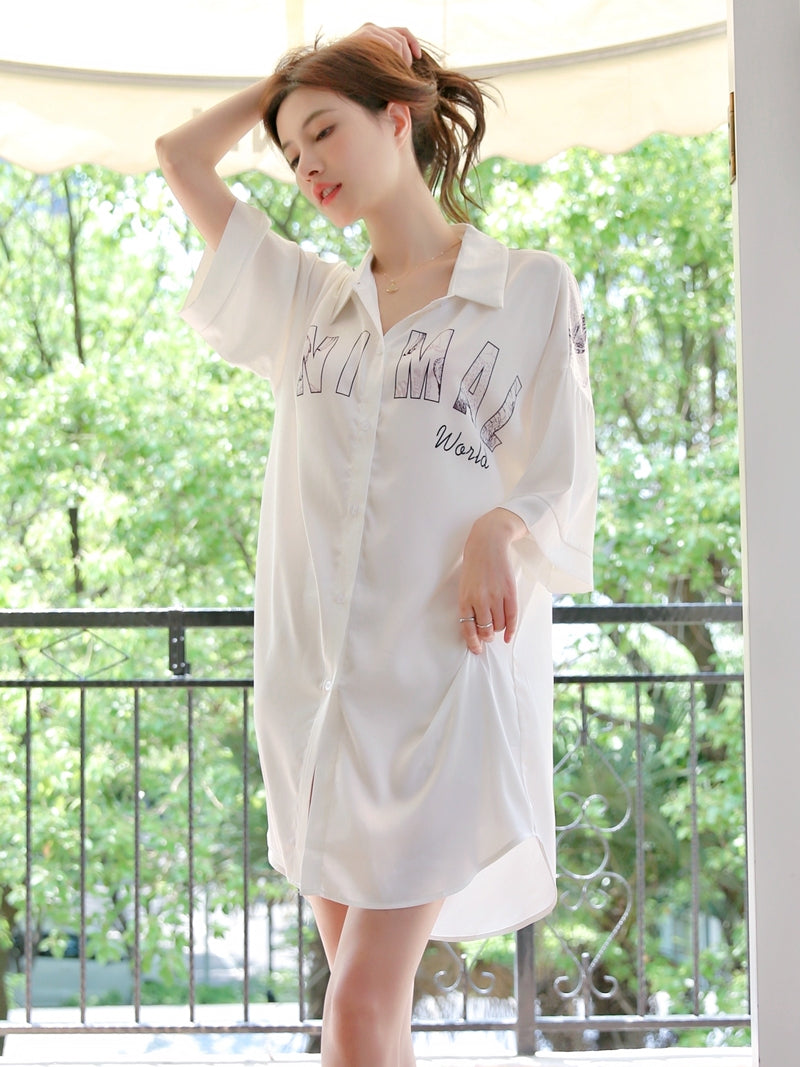 Silky Soft Boyfriend Shirt Nightdress