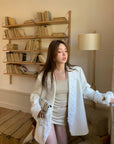 Statement lace-panelled couture blazer