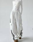 American-Style Quilted Diamond Pattern Blade-Cut Pants