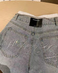 AW Rhinestone Curved Blade Pants (with Waist Chain)