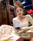 Wool Knit Layered Base Top