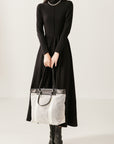 Mock Neck A-Line Dress