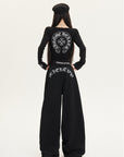 Dark Aesthetic Fleece-Lined Chrome Hearts-Inspired Set