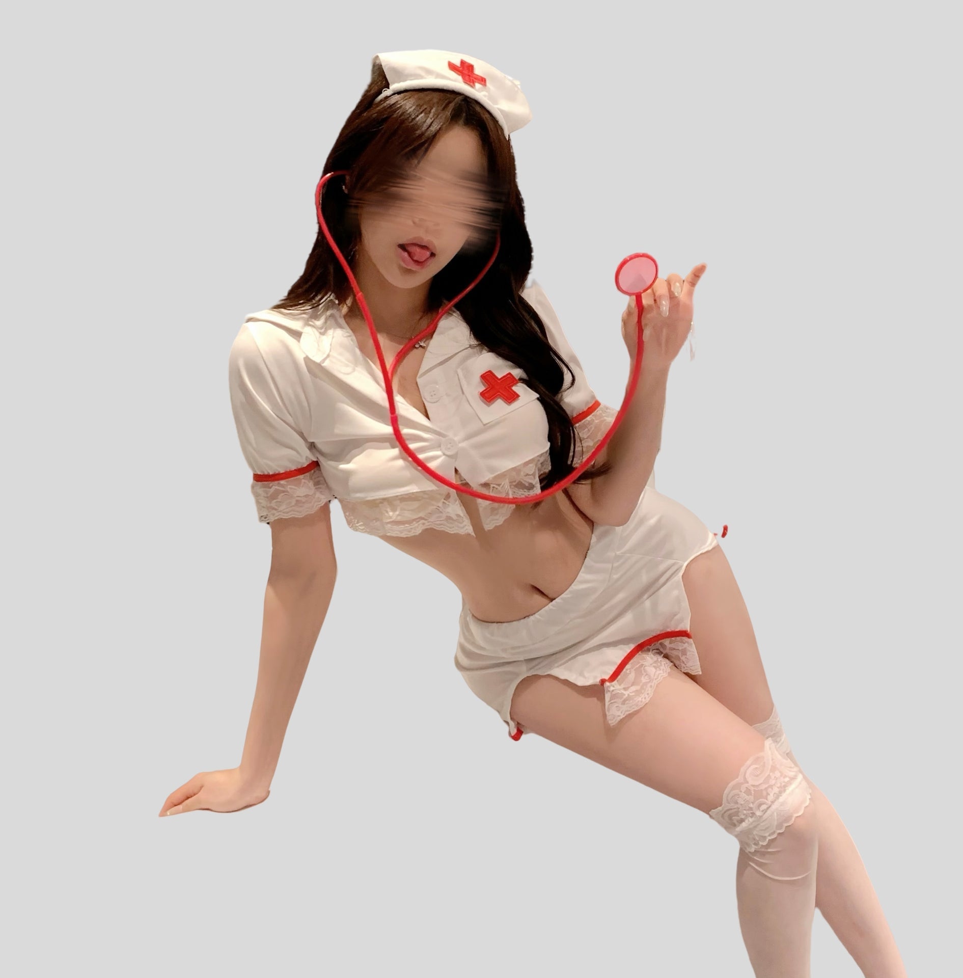 Pure Desire Nurse Lingerie Set with Stockings