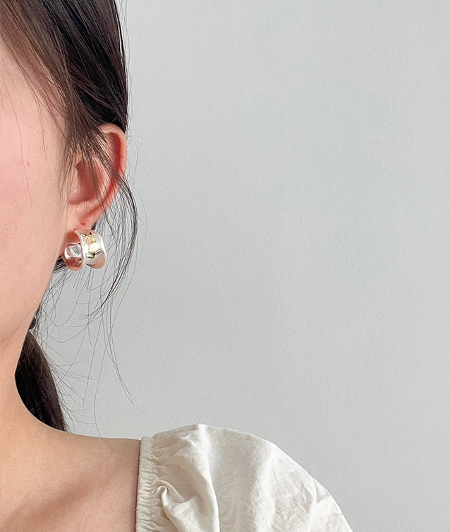 Irregular Letter 925 Silver Stud Earrings