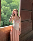 Soft Layered-Style Spliced Camisole Dress