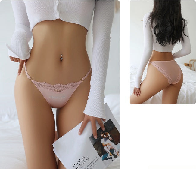 Low-Rise Rhinestone Lace Panties