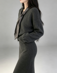 Graphite Grey Chunky Knit Set