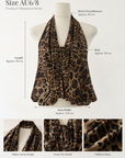Leopard Print Chiffon Halter Top