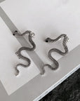 Dark Aesthetic Snake-Shaped Rhinestone Earrings