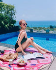 U-Back Floral Decor One-Piece Swimsuit