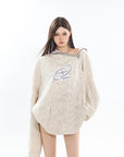 Spring/Summer New Arrival Unique Asymmetric Zipper Off-Shoulder Sweatshirt
