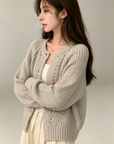 Orb Embroidered Heavy Knit Cardigan