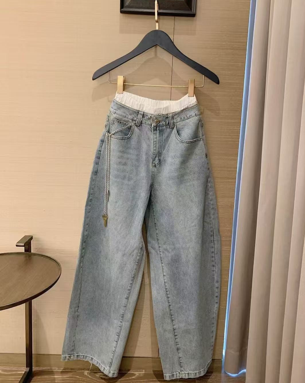 AW Rhinestone Curved Blade Pants (with Waist Chain)