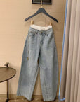 AW Rhinestone Curved Blade Pants (with Waist Chain)