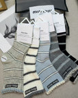 Miu Miu lace mid-calf striped socks (5 pairs/pack)
