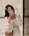 Hollow V-Neck Court Dress