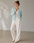 Fluffy Knit Cardigan in Soft Lake Blue