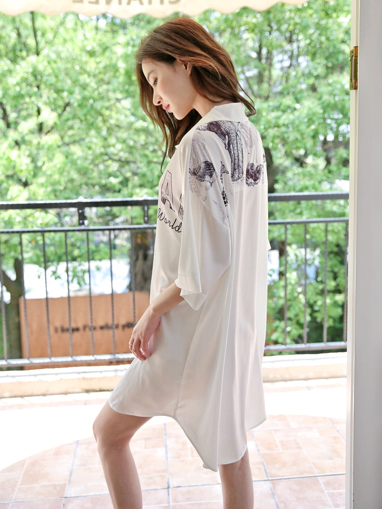 Silky Soft Boyfriend Shirt Nightdress