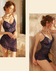 Underwired Lace Chemise with Spaghetti Straps