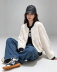 Diamond Quilted Faux Mink Eco-Friendly Fur Coat