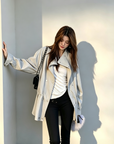 Ultra-Soft Protein Leather Trench Jacket
