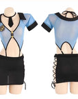 Open-Crotch Bodycon Police Costume Set