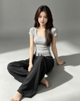 Ultra Draped Loose Straight-Leg “Shaking” Pants