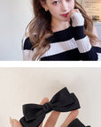 Black Bow Temperament Barrettes (1 Pair)