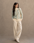 Letter Jacquard Wool Thick Jacket