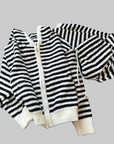 Upgraded Black & White Striped Flannel Loungewear Set