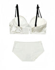 Vintage Court Style Satin Wireless Bra