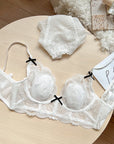 French Bunny Ear Crystal Cup Wireless Bra