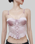 French Court-Style Satin Corset Bra