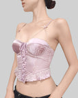French Court-Style Satin Corset Bra