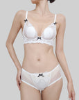 French Bunny Ear Crystal Cup Wireless Bra