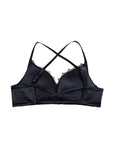 Golden Satin Cross-Back Front-Closure Bra