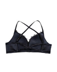Golden Satin Cross-Back Front-Closure Bra