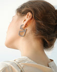 Luxurious Full Rhinestone V-Shaped Letter Earrings