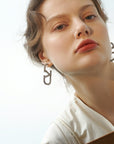 Luxurious Full Rhinestone V-Shaped Letter Earrings