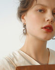Luxurious Full Rhinestone V-Shaped Letter Earrings