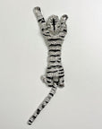 Sparkling Rhinestone Tiger Brooch with Enamel
