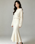 Thick Knit High-Waisted Fishtail Skirt