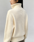 Double-Zip High Neck Thick Knit Cardigan