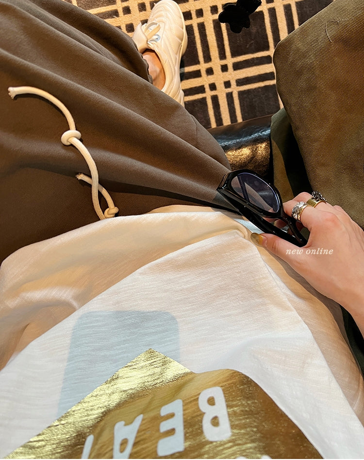 Vintage gold-foil heart bamboo-slub tee