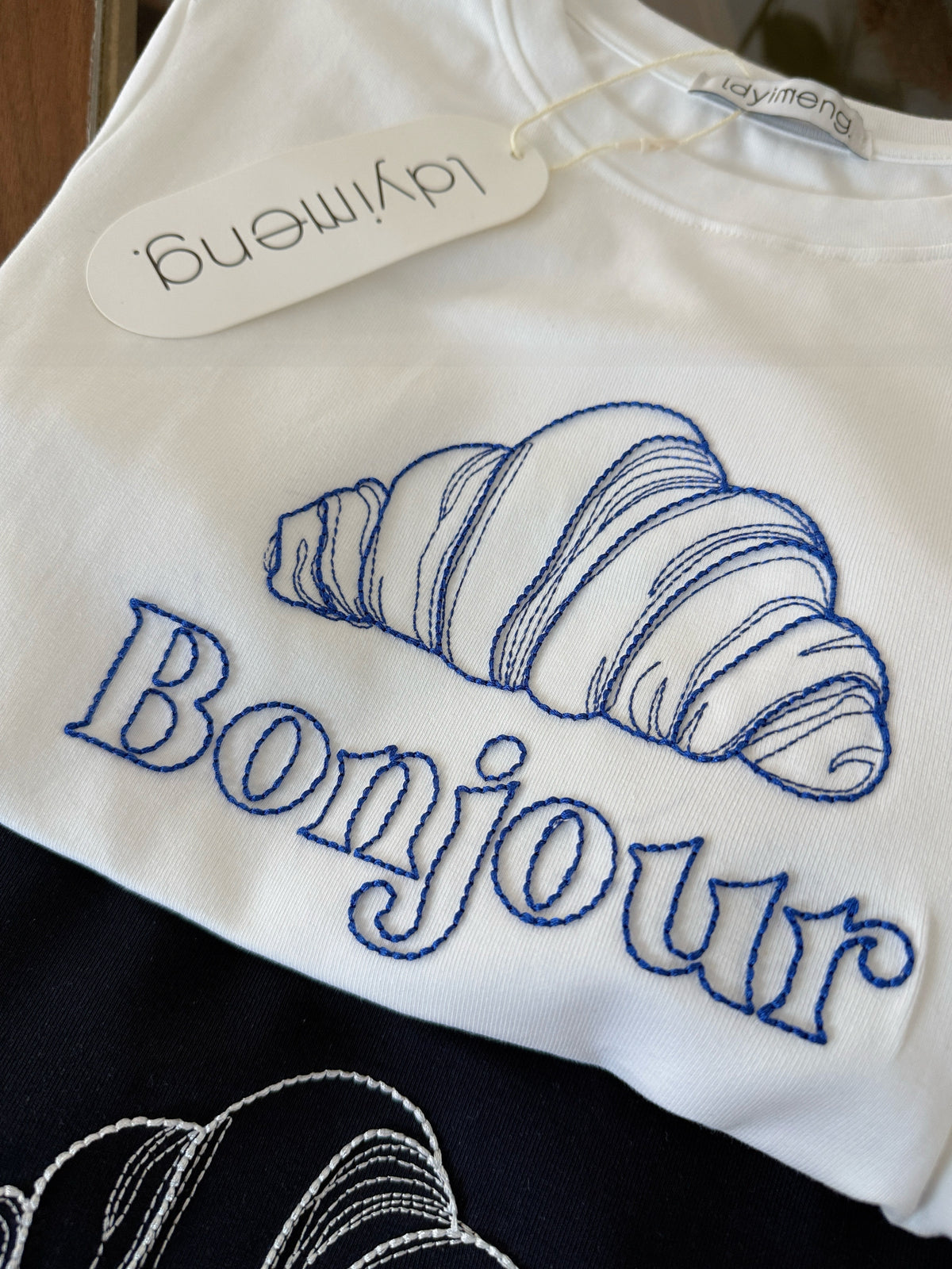 Korean-Inspired Croissant Embroidered Tee