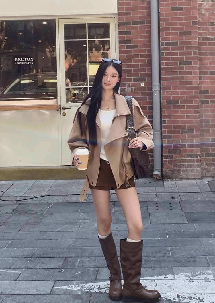 Korean Style Khaki Trench Coat